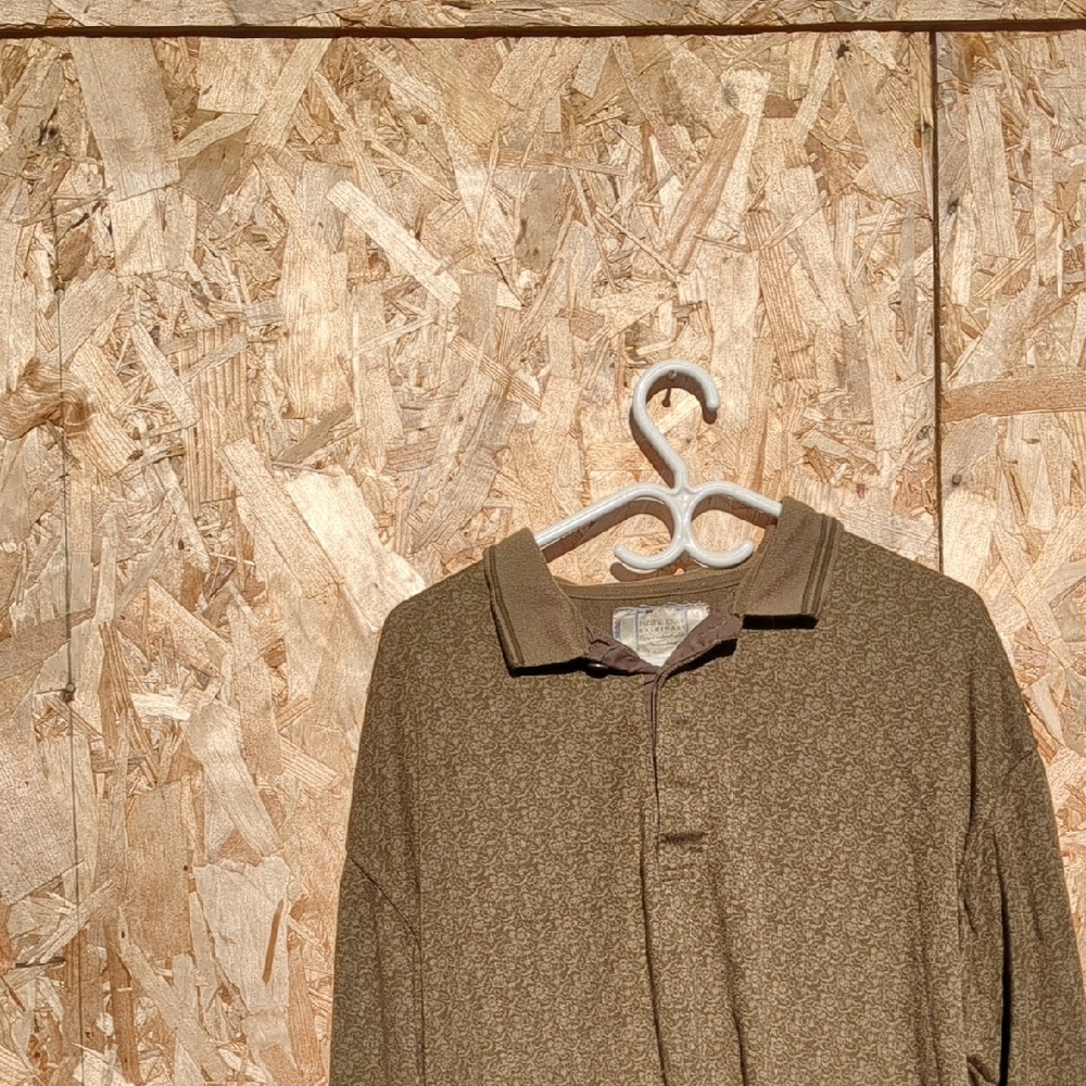 -VINTAGE- Cropped Collared Long Sleeve Shirt